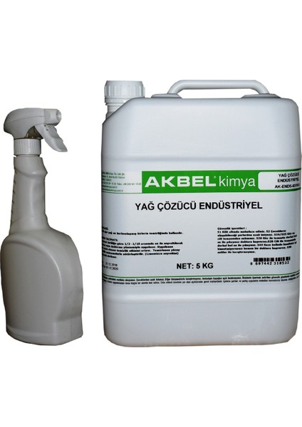 Akbel Yağ Çözücü Endüstriyel 5 KG+UYGULAMA SPREYİ