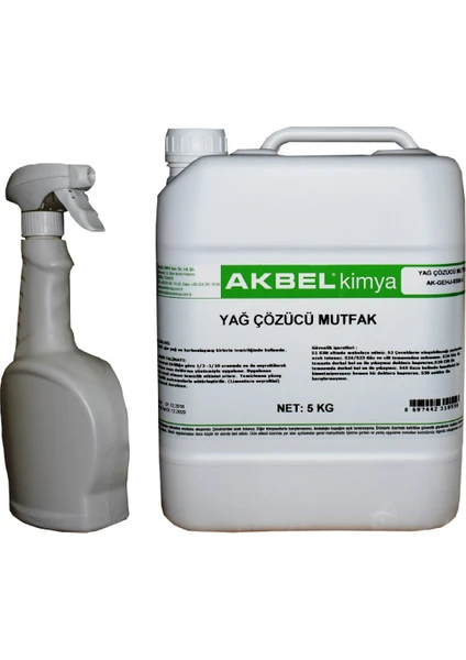 Akbel Yağ Çözücü Mutfak 5 KG+UYGULAMA SPREYİ