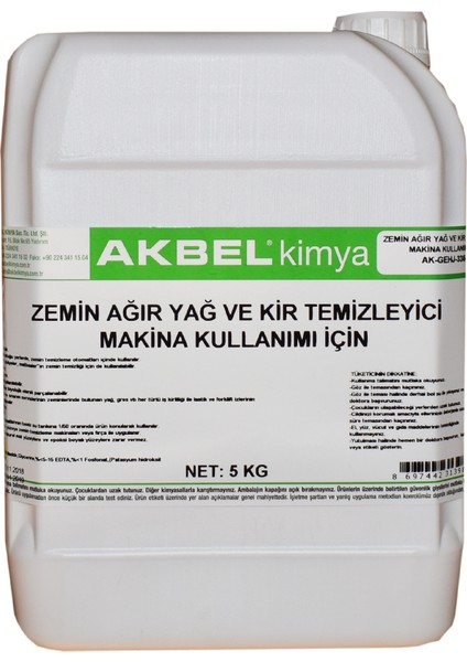 Zemin Ağır Yağ ve Kir Temizleyici Makine Kullanımı İçin 5 kg