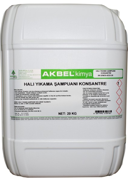 Akbel Halı Yıkama Şampuanı Konsantre 20 Kg 1/100