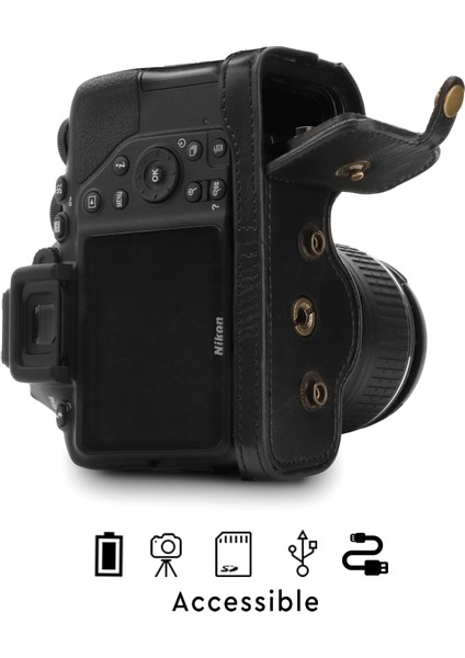 Nikon D3500 Suni Deri Kamera Çantası modelleri