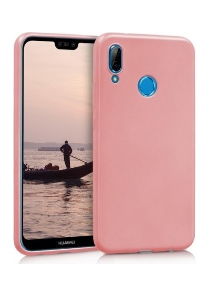 Huawei P20 Priming Mat Silikon Arka Kapak Kılıf Rose Gold