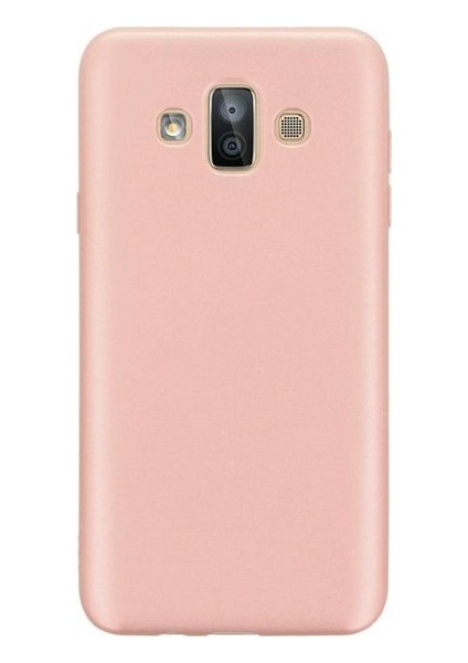 Samsung Galaxy J7 Duo Priming Mat Silikon Arka Kapak Kılıf Rose Gold + Nano Ekran Koruyucu