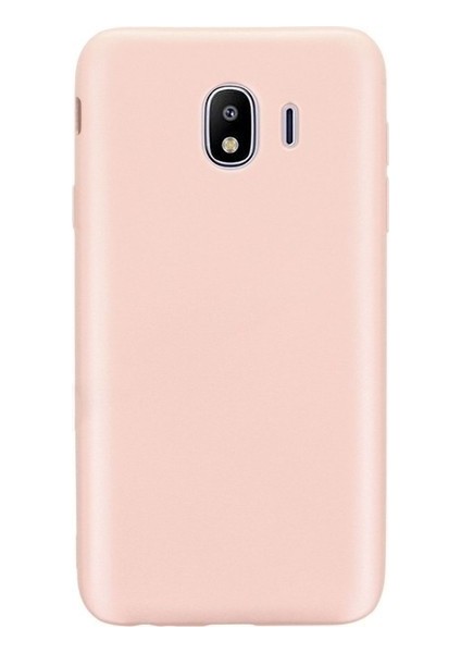 Samsung Galaxy J4 Priming Mat Silikon Arka Kapak Kılıf Rose Gold + Nano Ekran Koruyucu