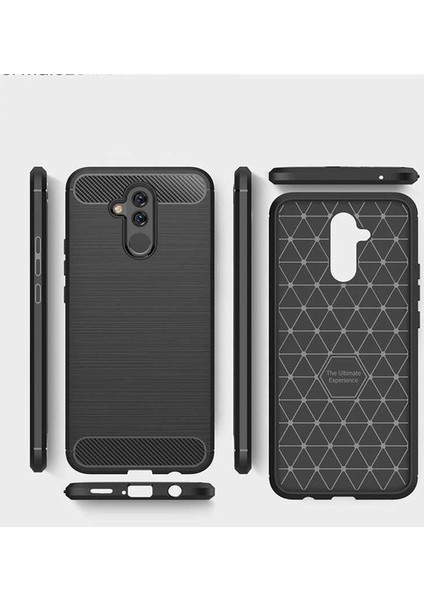 Xiaomi Mi A2 Kılıf Carbon Brushed Soft TPU Silikon Xiaomi Mi A2 Kılıf Siyah