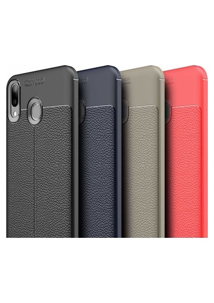 Xiaomi Mi 8 SE Missing Deri Leather TPU Silikon Kılıf Gri + Nano Ekran Koruyucu