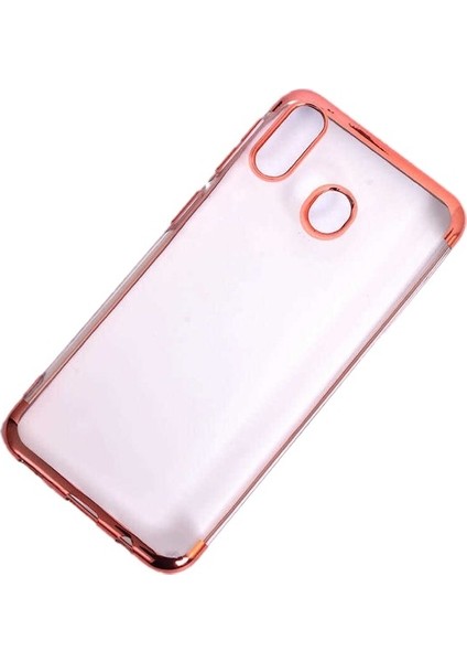 Samsung Galaxy M20 Lüks Lazer Kaplama Soft TPU Kılıf Rose Gold