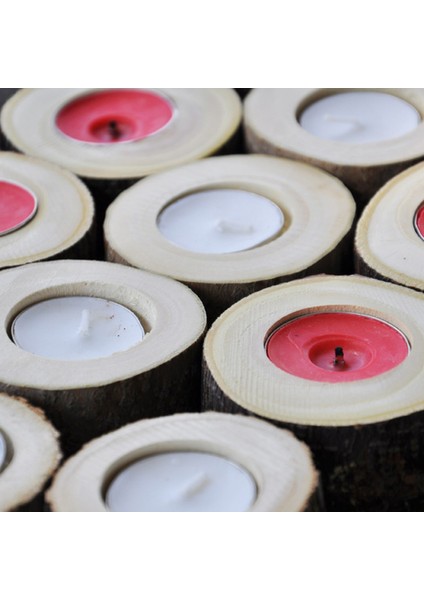 Ahşap Doğal Kütük 10lu Mumluk modelleri