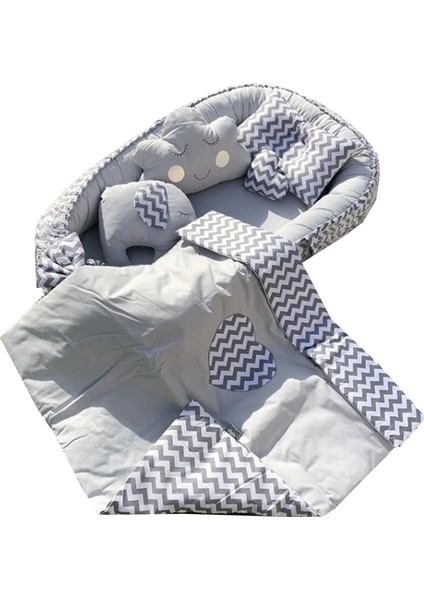 Jaju Baby Gri Zikzaklı Kombin Babynest Set