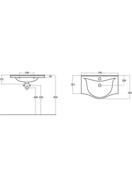 Albatros 80 cm Konsollu Lavabo Beyaz Renk