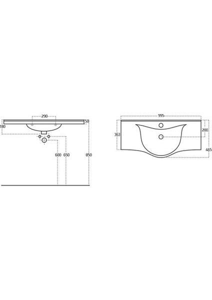 Albatros 100 cm Konsollu Lavabo Beyaz Renk