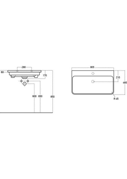 Luxury 80 cm Konsollu Lavabo