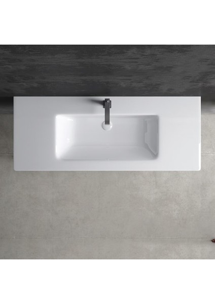 Sharp 120 cm Konsollu Süper İnce Lavabo Beyaz Renk