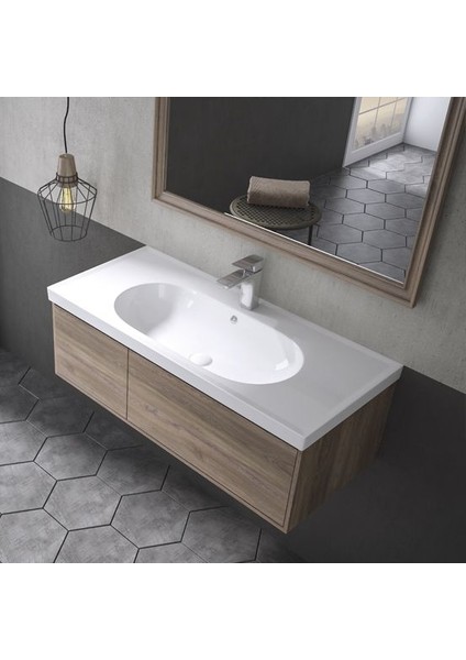 Grace 100 cm Konsollu Zarif Lavabo Beyaz Renk