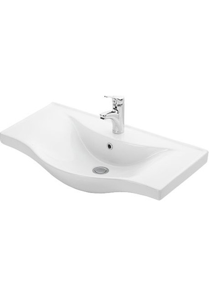 Basic 80 cm Konsollu Lavabo Beyaz