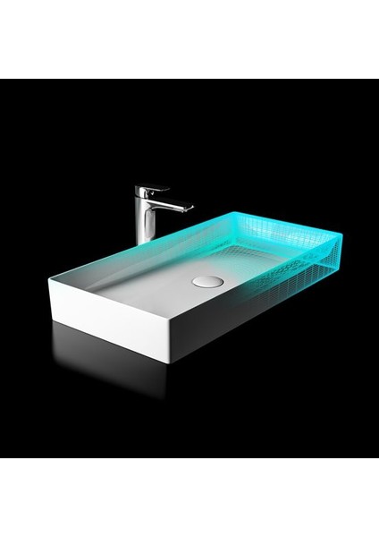 Balance 75 cm Tezgah Üstü Dikdörtgen Lavabo Beyaz