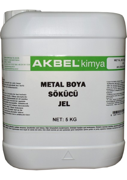 Metal Boya Sökücü Jel 5 Kg