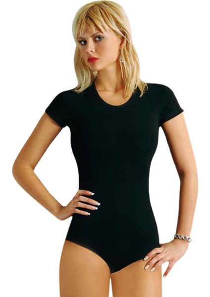 Bisiklet Yaka Kısa Kollu Çıtçıtlı Body 4057