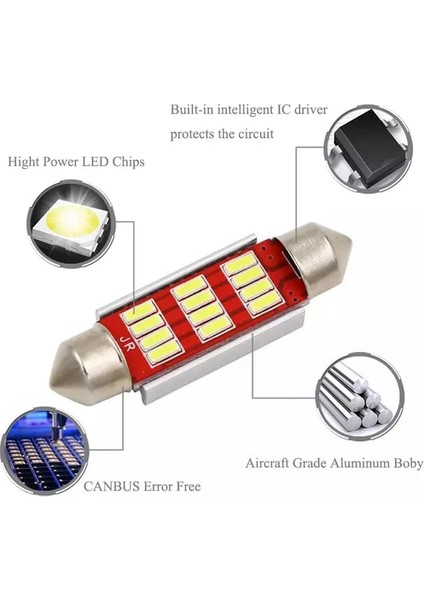 Led Sofit Ampül Siemens Tipi 12 Ledli Beyaz Sofit Tavan Ve Plaka Ampülü 36 mm Canbus (Standart)