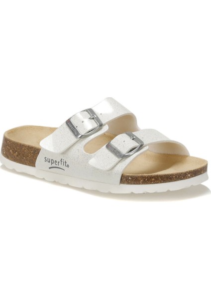 8-00111-50-3 Beyaz Kadın Deri Terlik