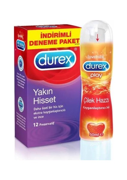 Yakın Hisset 12 Prezervatif + Durex Play Jel Çilek Hazzı 50 ml