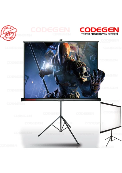 CODEGEN TX-24 240x200 Tripod İthal Projeksiyon Perdesi (Arkası Siyah Fonlu)