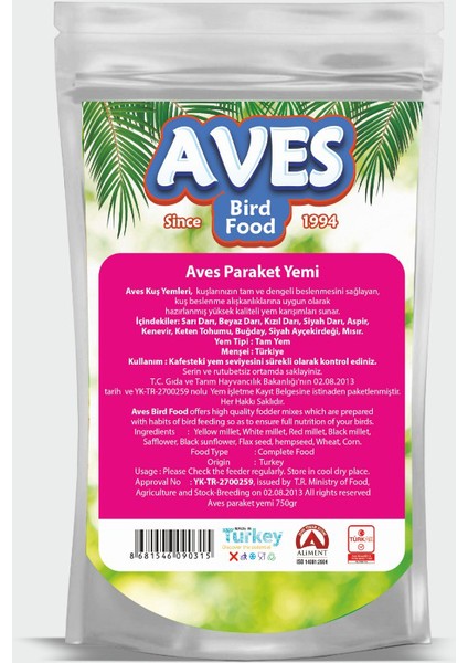 Paraket, Sultan, Cennet Papağanı Yemi 750 gr fiyatları