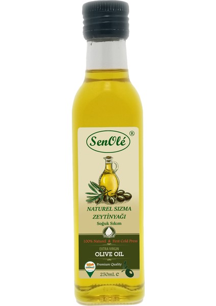 Soğuk Sıkım Naturel Sızma Zeytinyağı Cam Şişe 250 ml