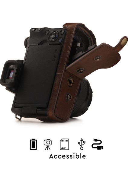 Canon EOS M50 Suni Deri Kamera Çantası modelleri