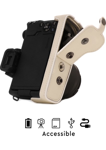 Canon EOS M50 Suni Deri Kamera Çantası modelleri