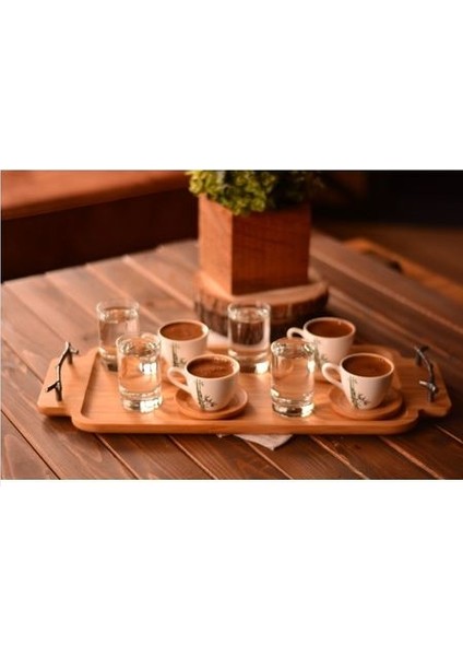 Lachi Metal Kulplu Tepsi Büyük 50X21X4 cm