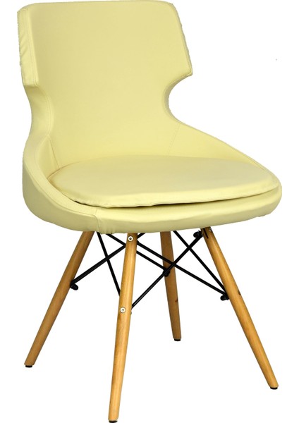 Zaga Cafe Koltuğu - Krem Deri - 2023G0115