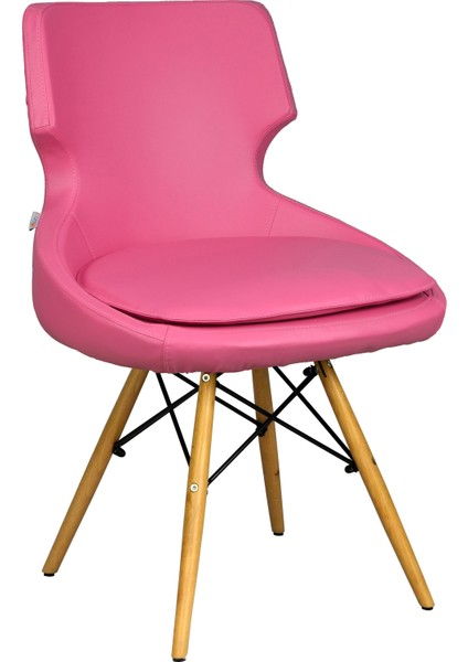 Zaga Cafe Koltuğu - Pembe Deri - 2023G0120