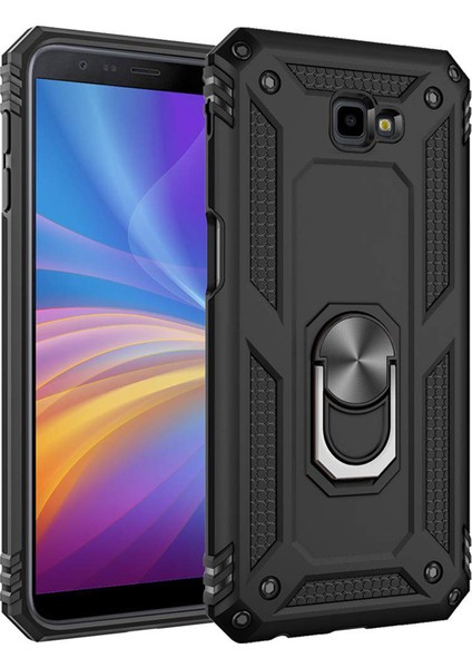 Samsung Galaxy J4 Core Kılıf Military Ring Holder Siyah