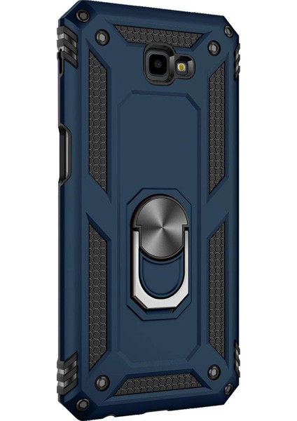 Samsung Galaxy J4 Core Kılıf Military Ring Holder Lacivert