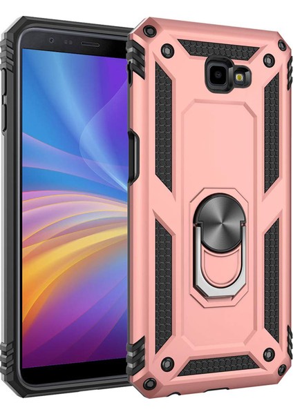 Samsung Galaxy J4 Core Kılıf Military Ring Holder Rose Gold