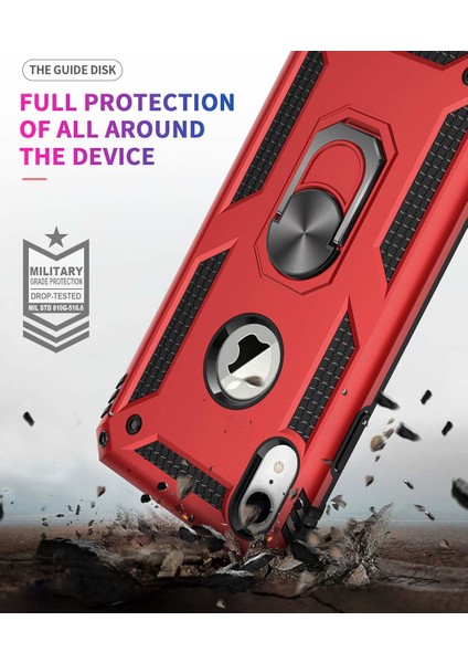 Apple iPhone Xr Kılıf Military Ring Holder Siyah