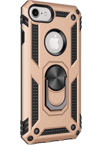 Apple iPhone 6 Kılıf Military Ring Holder Gold
