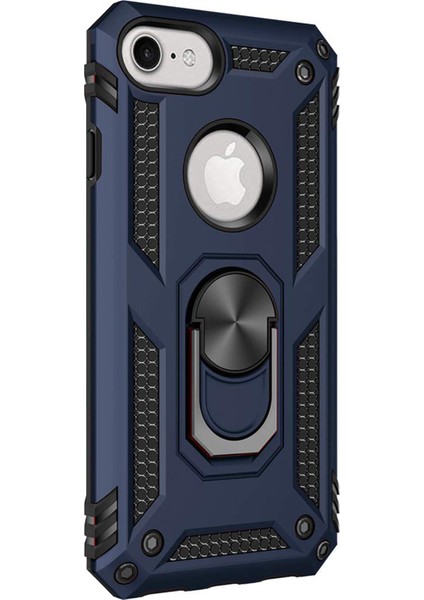 Apple iPhone 6 Plus Kılıf Military Ring Holder Lacivert