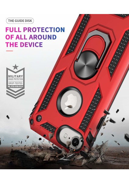 Apple iPhone 6 Plus Kılıf Military Ring Holder Lacivert