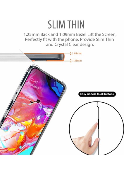 Shock Absorbing Kılıf Samsung Galaxy A70 Şeffaf