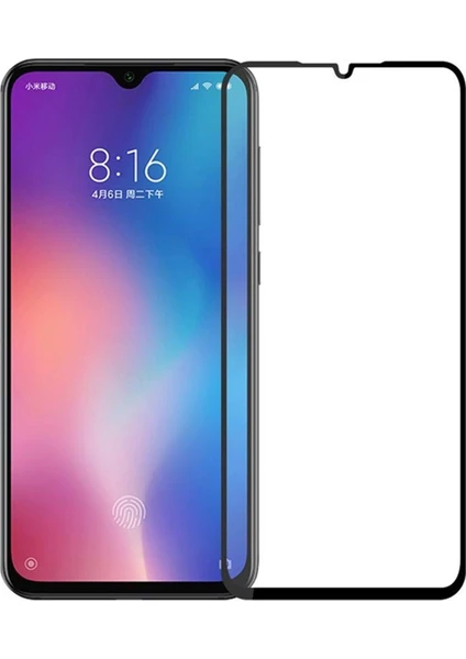 Xiaomi Mi 9 Se Tam Kaplayan Temperli Cam Ekran Koruyucu Siyah