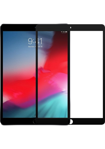 Apple iPad Air 3 10.5'' 2019 (A2152-A2123-A2153-A2154) Tam Kaplayan Temperli Cam Ekran Koruyucu Siyah