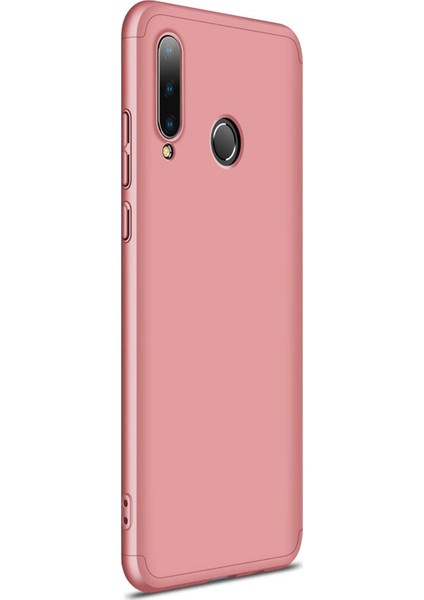 Huawei P30 Lite Kılıf Double Dip 360 Protective Rose Gold