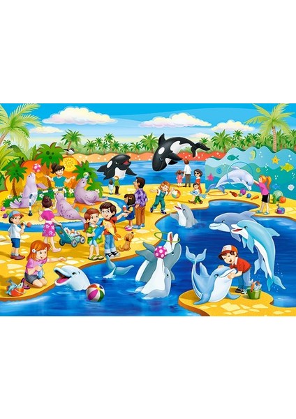 60 Parça Çocuk Puzzle - Yunus Balığı Akvaryumu fiyatları