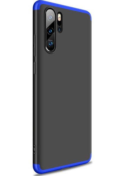 Huawei P30 Pro Kılıf Double Dip 360 Protective Siyah Mavi