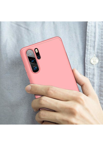 Huawei P30 Pro Kılıf Double Dip 360 Protective Rose Gold