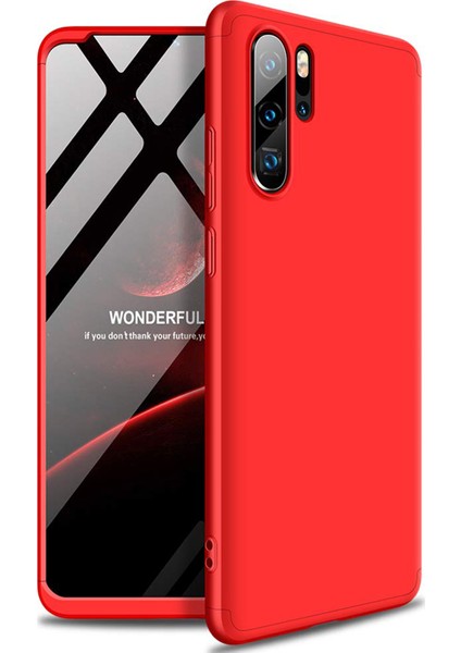 Huawei P30 Pro Kılıf Double Dip 360 Protective Kırmızı