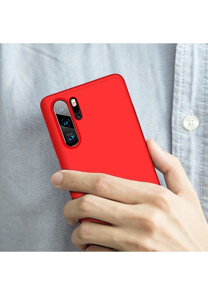 Huawei P30 Pro Kılıf Double Dip 360 Protective Kırmızı