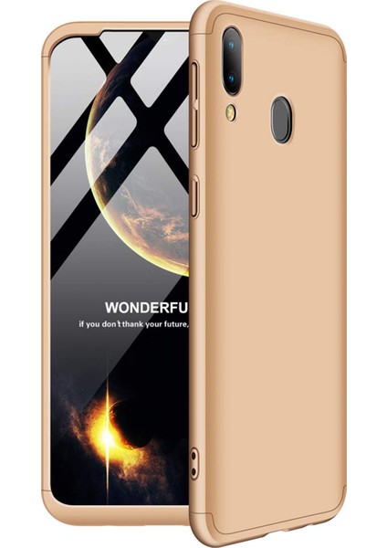 Samsung Galaxy A20 Kılıf Double Dip 360 Protective Gold